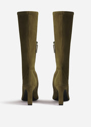 Heeled Suede Boot - Olive - CO Collections